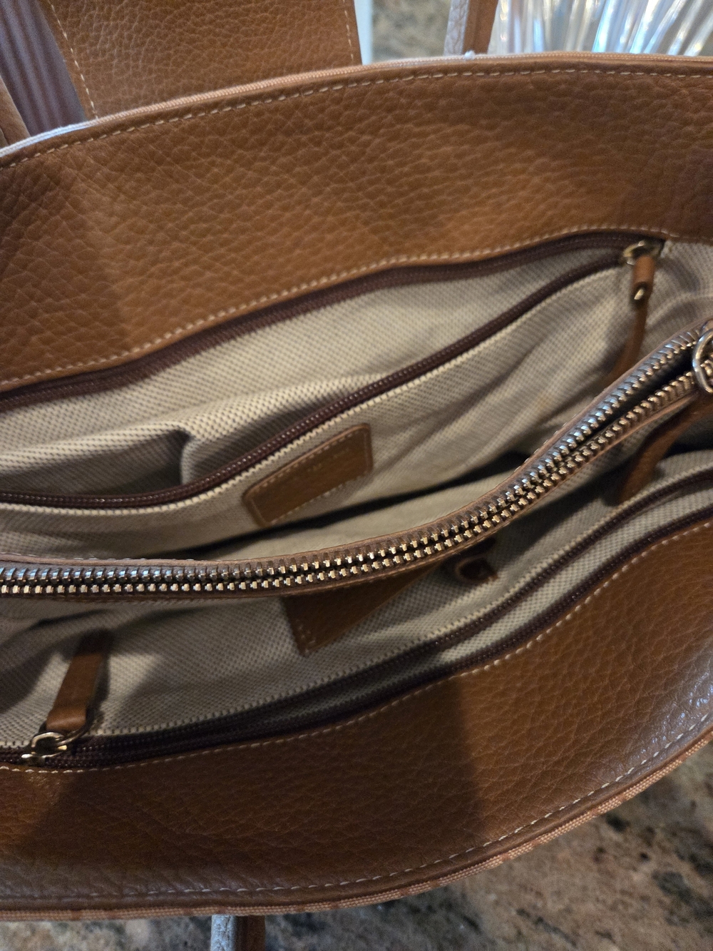 Dooney & Bourke Tan Logo-Print Bag with Wristlet - Picture 3 of 9